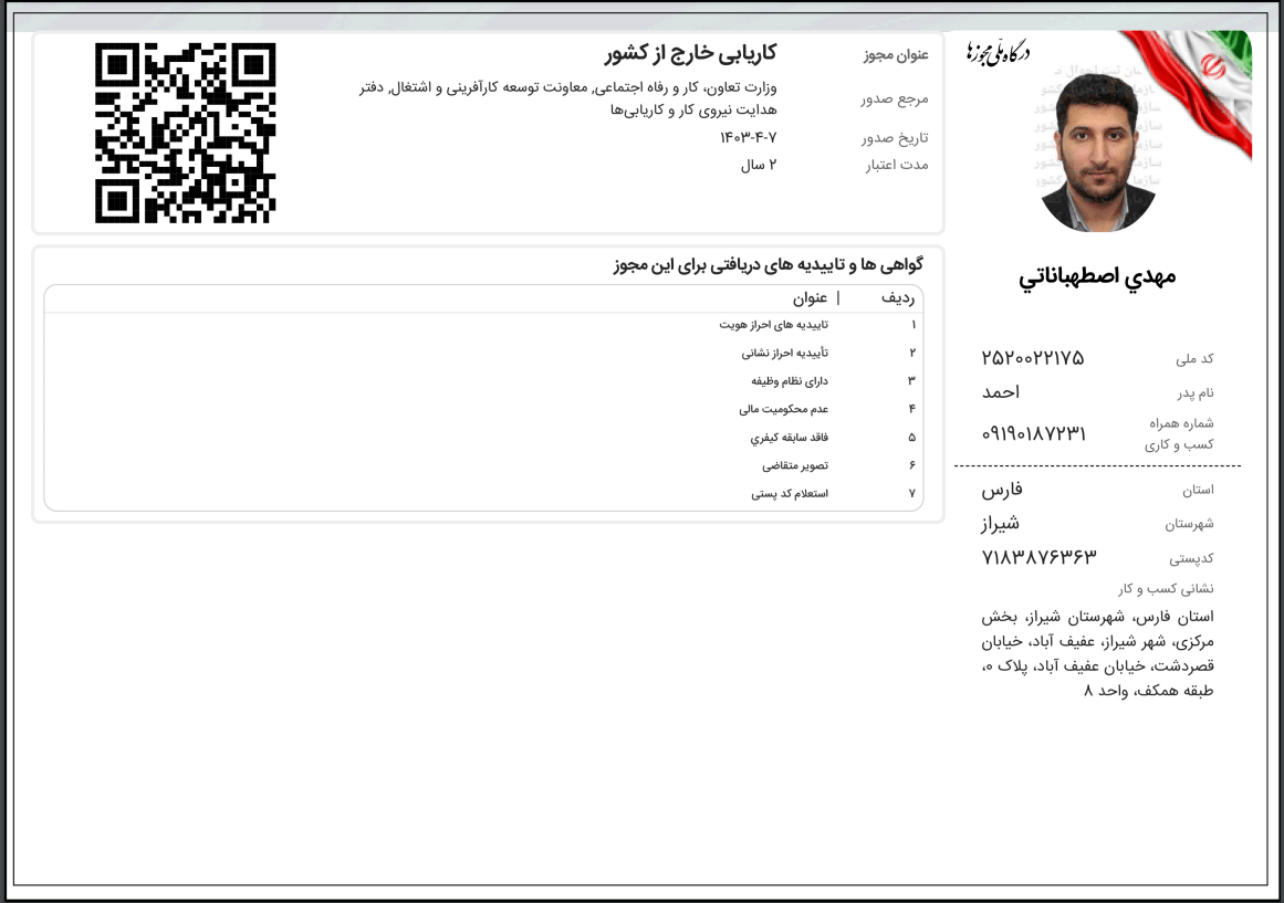 مجوز موسسه هما (هولدینگ مهاجرتی اصطهباناتی)