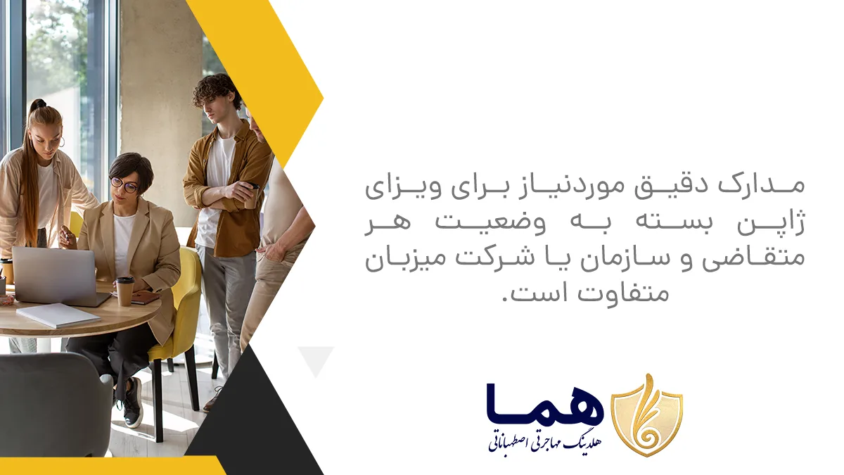 مدارک دقیق موردنیاز برای ویزای ژاپن بسته به وضعیت هر متقاضی و سازمان یا شرکت میزبان متفاوت است.
